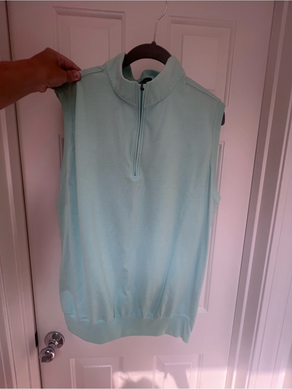 Men's Sleeveless Quarter-Zip Vest - Light Mint